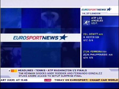 قناة// Eurosport News//مجانا//على القمر//Eurobird 9A, 9°E